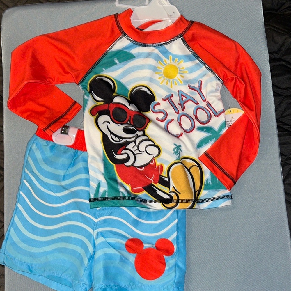 2t Disney Junior Mickey 50+ UPS two piece outfit for vacation 
So cute